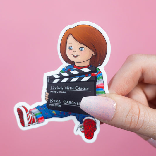 Living With Chucky Cut Out Sticker